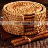 Tableware Rattan Cup Holder / Colorful Rattan Coaster Made in Vietnam thumbnail-4