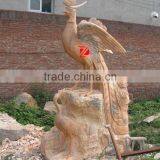 Hand Carved Red Stone Phoenix Sculpture thumbnail-1