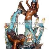 2015 Modern Garden Decoration Bronze Mermaid Water Fountains for Sale thumbnail-1