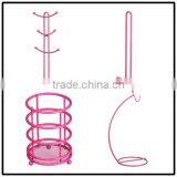 Hot Pink Powder Coating Stylish Iron Metal Fruit Basket Hanger Holders Racks for Kitchen Organizer Storage thumbnail-5