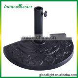 Patio Durable Half Round Black Resin Umbrella Base