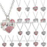 2016 Cheap Hot Crystal Love Heart Pendent Necklace Fashion Family Xmas Gifts Jewelry thumbnail-2