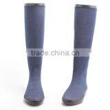 Knee High Fabric Coating Rubber Rain Boots thumbnail-2