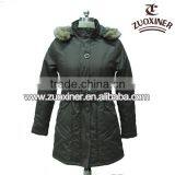 Ladies Maxi Padding Cotton Coats With Fur Collar Hood thumbnail-1