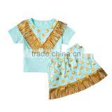 Wholesale High Quality Clothing in China Children Frocks Designs Summer Two Pieces Set for Sale thumbnail-5