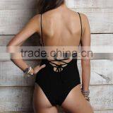 Ladies Fashion Black One-piece Swimwear thumbnail-3