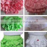 2015 Newest Design! Lovely Various Color Ruffled Satin Baby's Bloomer/ Diaper Cover With Lovely Pattern thumbnail-1