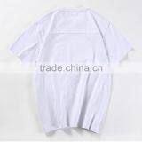Fashion Blank White Tees Mens Curved Hem t Shirt for Men thumbnail-3