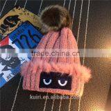 Brand Design Winter Knit Thicken Hat Monster With Faux Fur Poms With Super Quality thumbnail-4