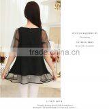 Wholesale Chiffon Shirt Blouse for Women Korea Style Plus Size Loose Casual Shirt for Fat Girls O Neck Chiffon Blouse Shirt thumbnail-5