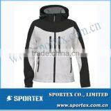 Vintage White/ Black Sporty Running Softshell Jacket Men MZ0073 thumbnail-1