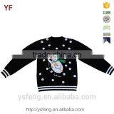 Snowman Pattern Men Pullover Black Ugly Christmas Sweater Design thumbnail-1