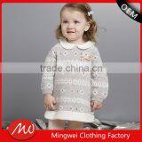China Factory Wholesale Knitted Crocheted Pattern New Born Baby Sweater for Girls thumbnail-1