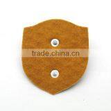 Brown PU Leather Patch With Gold Metal Alloy Cat Logo Jeans/jacket PLB-014 thumbnail-3