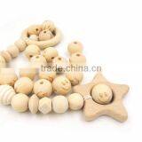 Round Ball SMILE FACE Bead Burnt Engrave Diy Accessory Wooden Craft thumbnail-3
