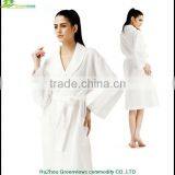 Waffle Cotton Embroidered Robe and Waffle Bathrobe for Couple Shawl/kinomo Style Robe thumbnail-2