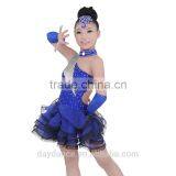 Girls Kids Ballroom Latin Competition Dress Fluffy Skirt Children Latin Dance Costumes thumbnail-5