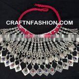 Afghani Bohemian Handcarfted Necklace Designer Tribal Long Bell 1960s Handmade Necklace,BY Megh Craft thumbnail-3