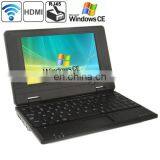 7.0 Inch Windows CE Notebook Computer With WIFI, 512MB RAM + 4GB ROM, CPU: VIA WM8850, 600MHz(Black)
