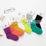 Autumn and winter new fluorescent children piled socks combed cotton candy color children's socks