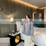 Womens Petite Hairy Stand-up Collar Jacket Short Wool Fleece Flare Elegant Winter Coat thumbnail-6