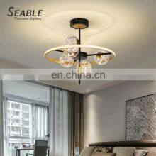 New Listed Luxury Decoration Modern LED Black Golden Indoor Chandelier For Dining Room thumbnail-4