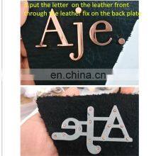 Manufacture Zinc Alloy Custom Metal Letters Custom Metal Clothing Tag for Leather Bags and Clothes thumbnail-5