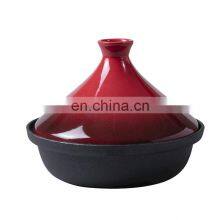 Cast Iron Tajine Pot Moroccan Tajine With Enameled Cast Iron Base and Cone-Shaped Lid thumbnail-2