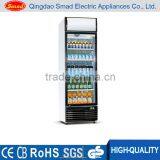 Fan cooling glasses door soft drink display refrigerator showcase