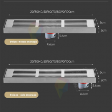 Custom-Made 304 Stainless Steel Floor Drain Modern Rectangle Design Long Side Deodorant for Hotel Balcony & Bathroom Use