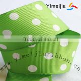 beautiful polka dot light green color grosgrain ribbon