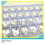 Wholesale 7x10mm/10x14mm Clear Glass Oval Rhinestone 2 Holes Flat Back Sew on Stone thumbnail-1