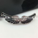 SC8012 charm accessory jewelry lucky charm baby pendant black angel wings with crystal stone direct buy china