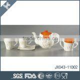 High quality decal printing 15pcs porcelain tea set ,colored teaset, ceramic drinkware