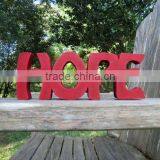Red Color Wood HOPE Sign Shelf Sitter Word Art