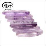 Wholesale 45*35*7mm Semi-precious Stone Amethyst Worry Stone Thumb Massage Stone Oval Shape