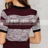 2016 Spring New Collection Stripes Bodycon Half Sleeve Custom Sweater For Women&Girls thumbnail-4