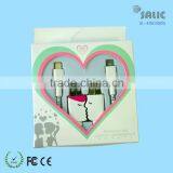2015 Couples USB Cable Luxurious Lovers Kissing Face 2 in 1 USB Cables For Mobile