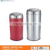 Stainless Steel Red Trash Can thumbnail-1