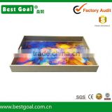 Home decor rainbow style square wooden tray
