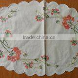 Hand embroidered cotton traycloth