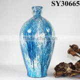 Glazed Vase for Home Decoration Blue Small Flower Vase Wholesale thumbnail-3