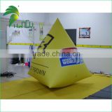 Triangle Shape Yellow Inflatable Swim Buoys With Logo For Water Games
