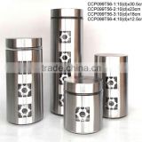 CCP099T56 round glass jar with stainless steel casing