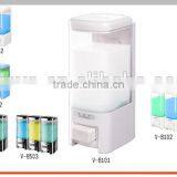 Surface Mount Shower Liquid Lotion Dispenser, Manual Soap Dispenser With Clarified Plastic Tank