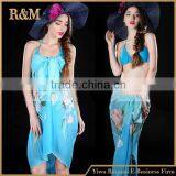 New Arrival Hot Selling Black and Green Swimsuit Coverup Sarong Pareo thumbnail-3