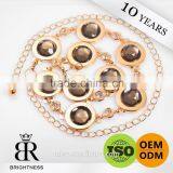 Fancy Gold Plated Chains Wholesale With Rhinestone Brightness F1-80131