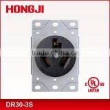 Power Devices 30AMP 125/250V 3-Pole 3-Wire NEMA 10-30R Flush Mount Receptacle UL Approved