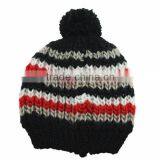 Cute Pom Pom Knit Hat Free Knitting Pattern Hat Beanie thumbnail-2