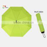21" Fruit Green UV-Coating Windproof 3 Fold Umbrella